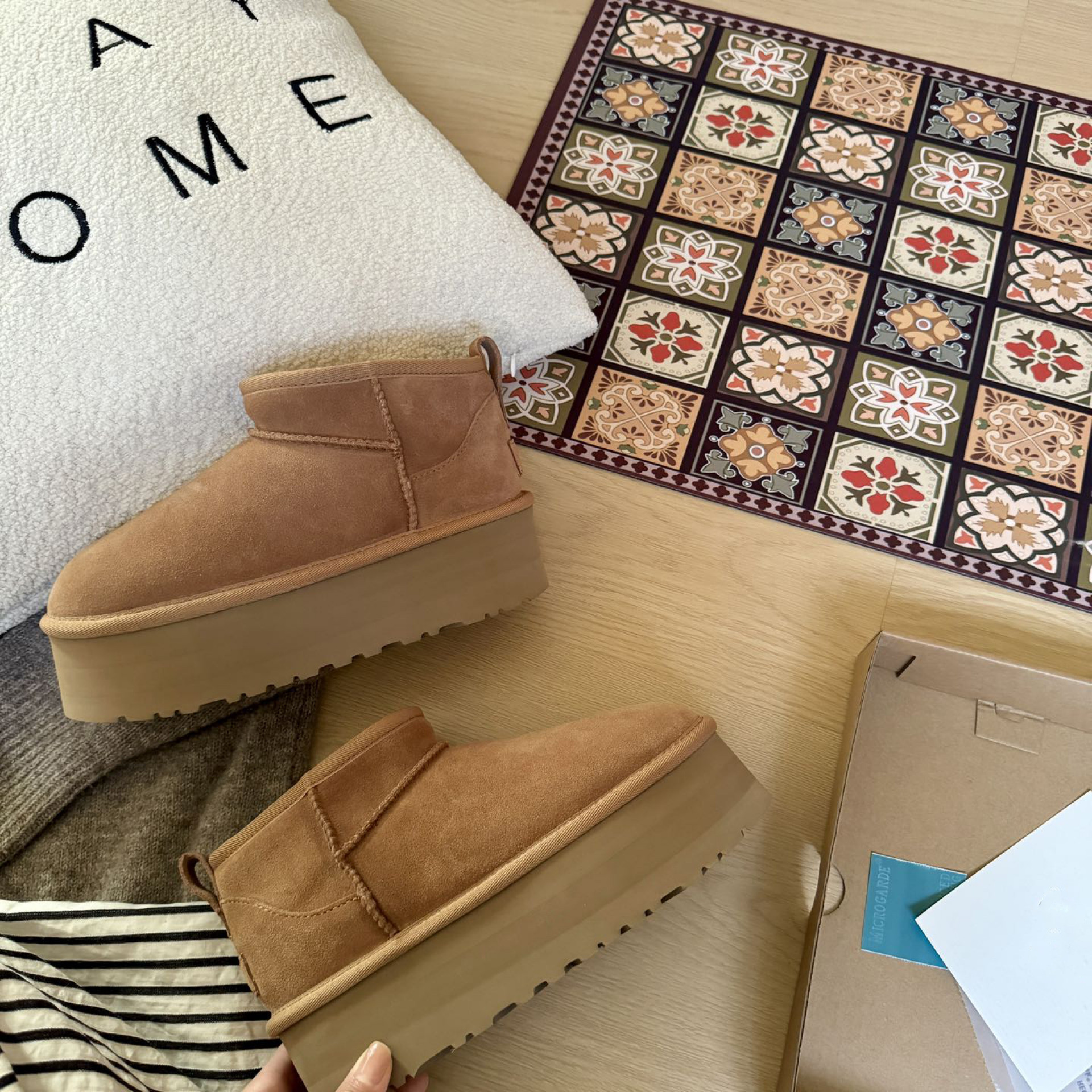 【5cm冬雨】桑坡防滑厚底羊皮毛一体女款雪地靴秋冬季保暖2025