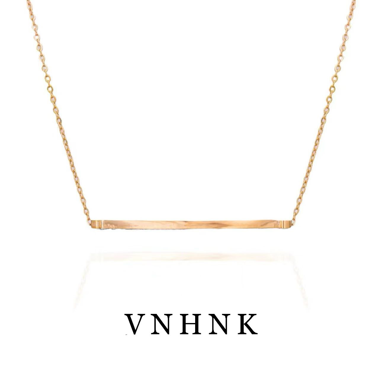 钛钢项链 美可儿  M426  玫瑰色气质时尚简约项链