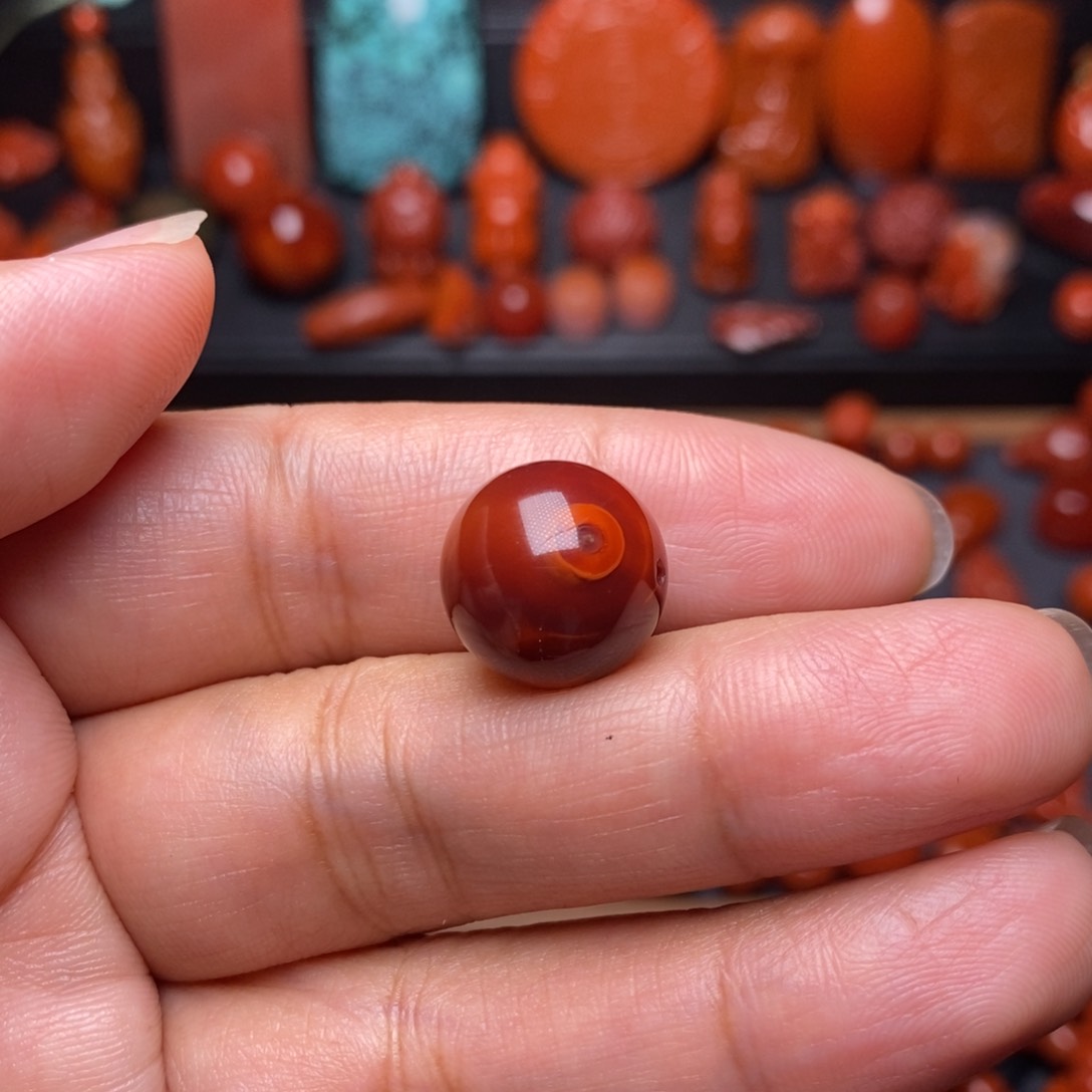 南红玛瑙配饰未镶嵌圆珠卡14+