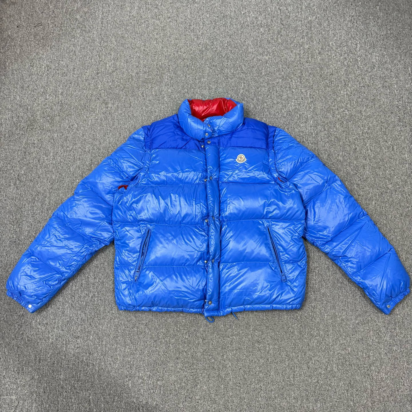 99新 MONCLER 19022629  蒙口 蓝色可拆卸羽绒服夹克外套 7码99新