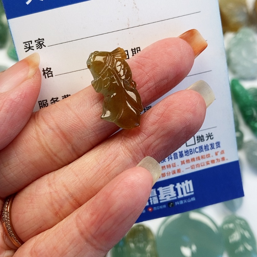 【闪购商品】翡翠颈饰未镶嵌年年有鱼