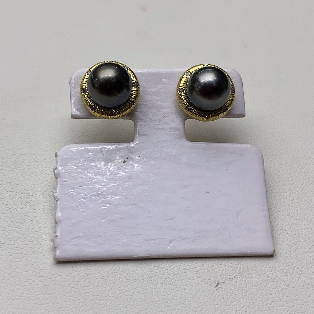 海水珍珠耳饰银S925镶嵌