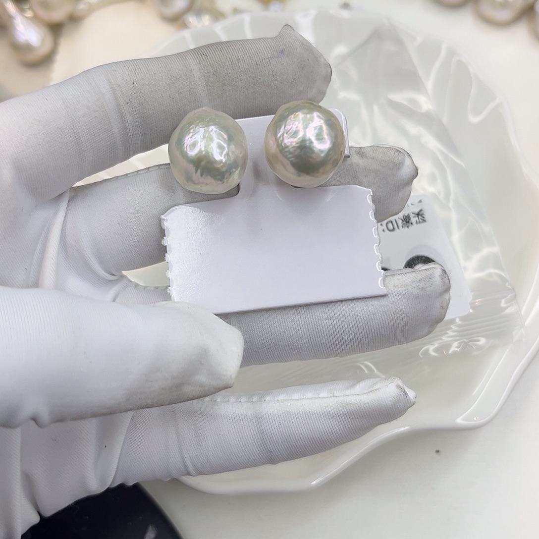 淡水珍珠耳饰银S925镶嵌