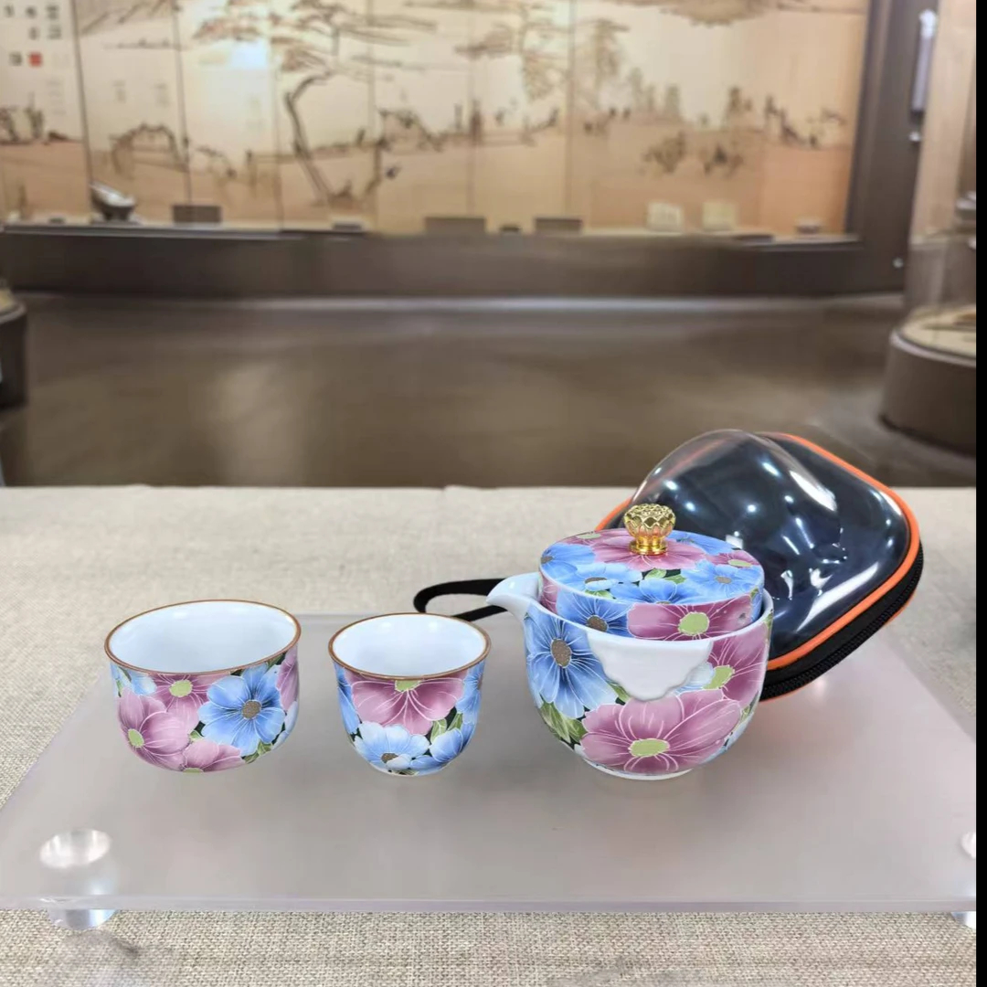 AA170月白汝窑郁金香旅行茶具