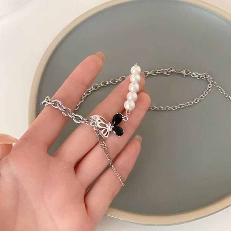 钛钢琉璃项链 小众百搭黑色超仙ins颈链