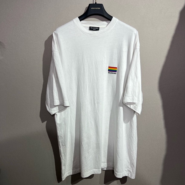 未使用 Balenciaga/巴黎世家 白色彩虹短袖/尺码：M /已鉴定洗护