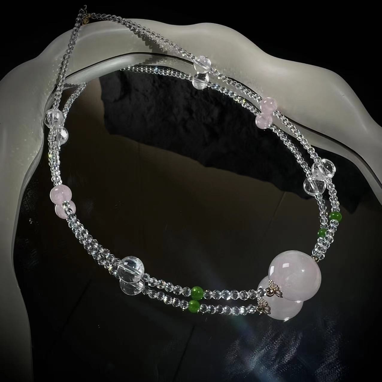 S3031【貝勒爺】 粉水晶/原创/锁骨链/项链【多样性发其一】
