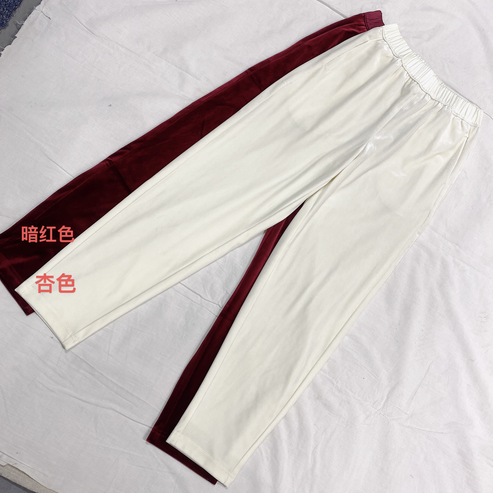 后边两口袋丝绒小脚裤-果梓96218