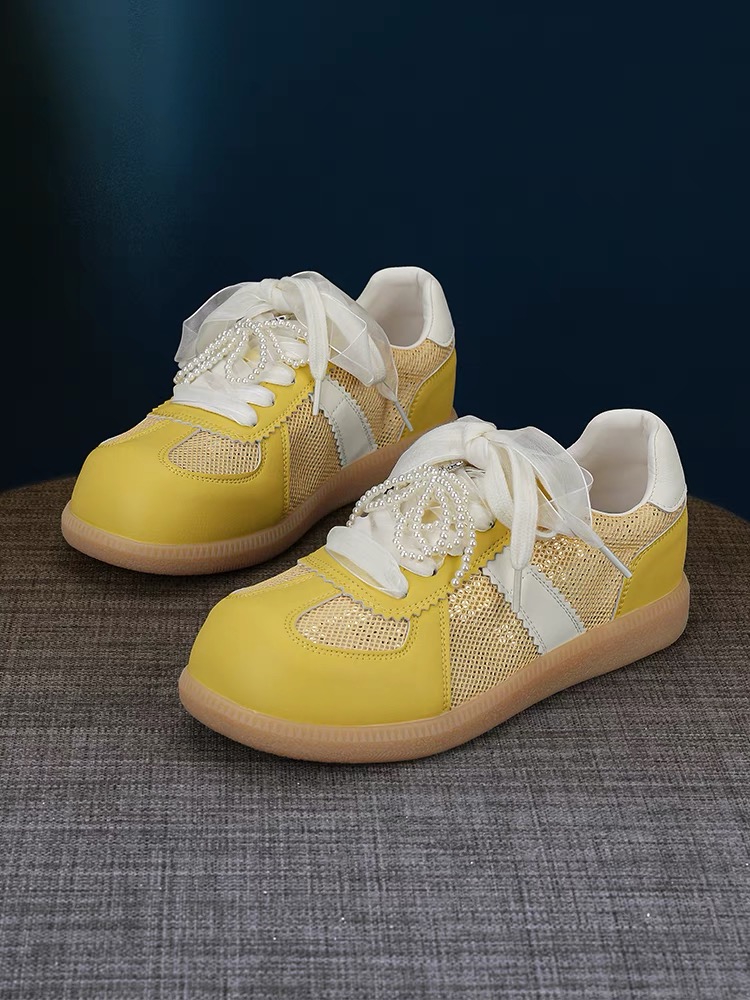 16081-50新款平底德训鞋女丑萌大头百搭休闲运动透气网小白鞋潮