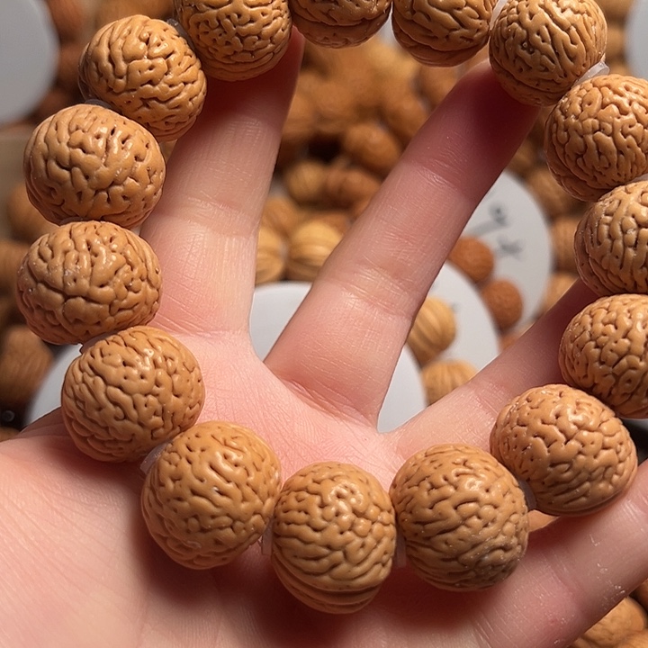 桃核吊坠桃核手串肌肉纹白月光19大➕