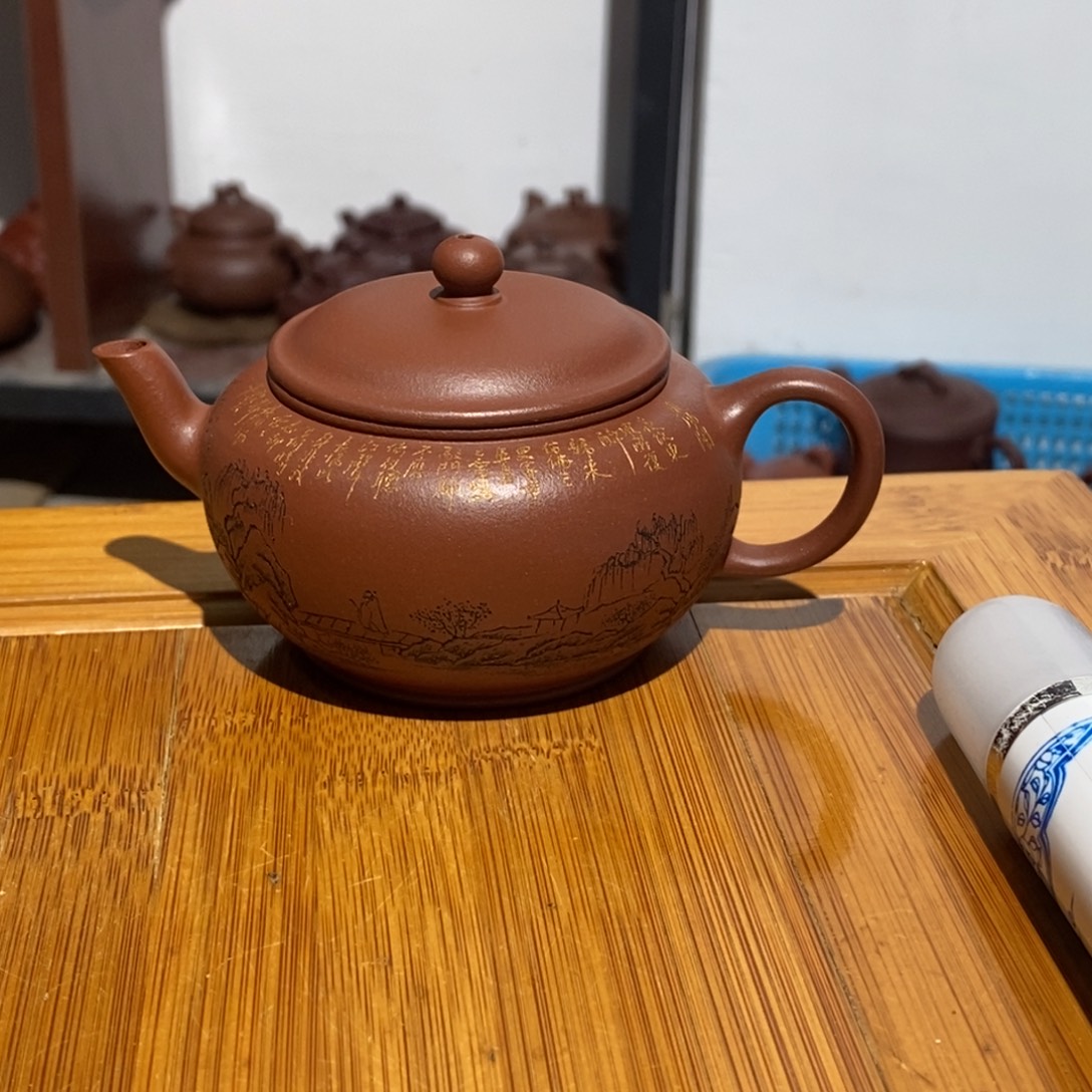 茶壶紫砂紫砂壶。紫砂壶。