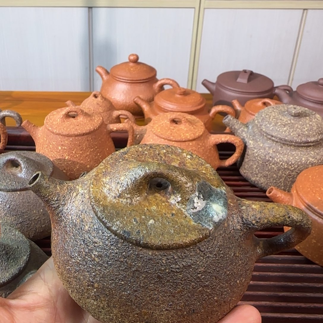 荆***王紫砂茶壶八目洗砂柴烧景舟石瓢200cc