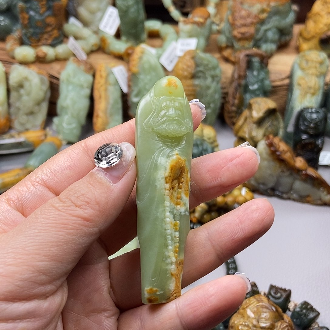 岫岩河磨玉（透闪石质玉）手把未镶嵌诺****支