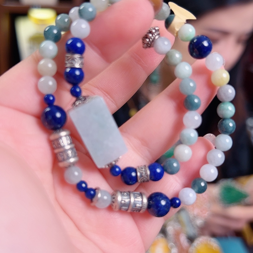 翡翠未镶嵌手链国风