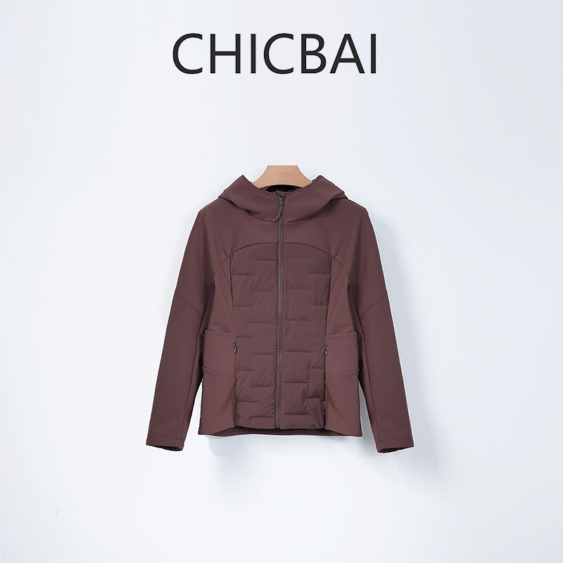 CHICBAI 户外轻盈无缝一体波兰科鲁达鹅绒连帽羽绒服