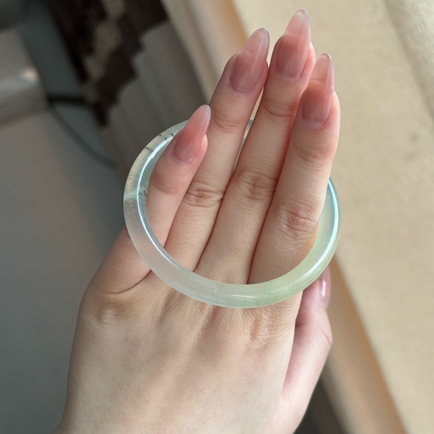 天然岫岩玉冰条水墨精品时尚手镯