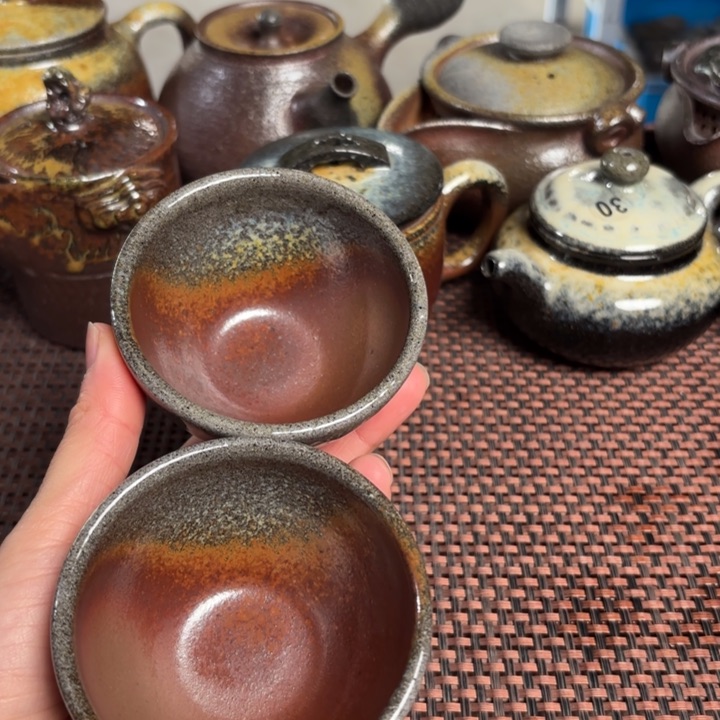 紫砂茶杯一对鸡心100