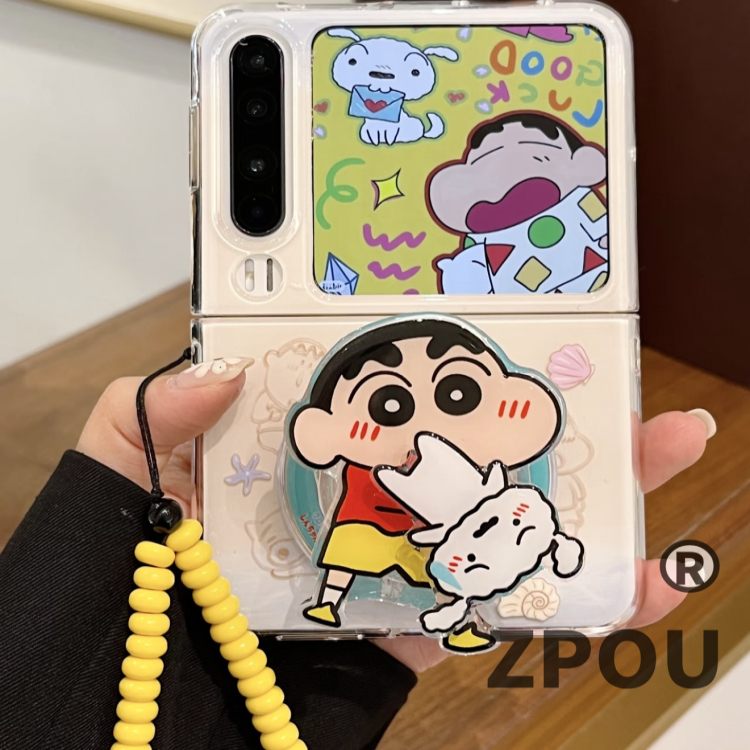 适用华为PuraX典藏版折叠屏手机壳磁吸支架旋转蜡笔小新pocket2