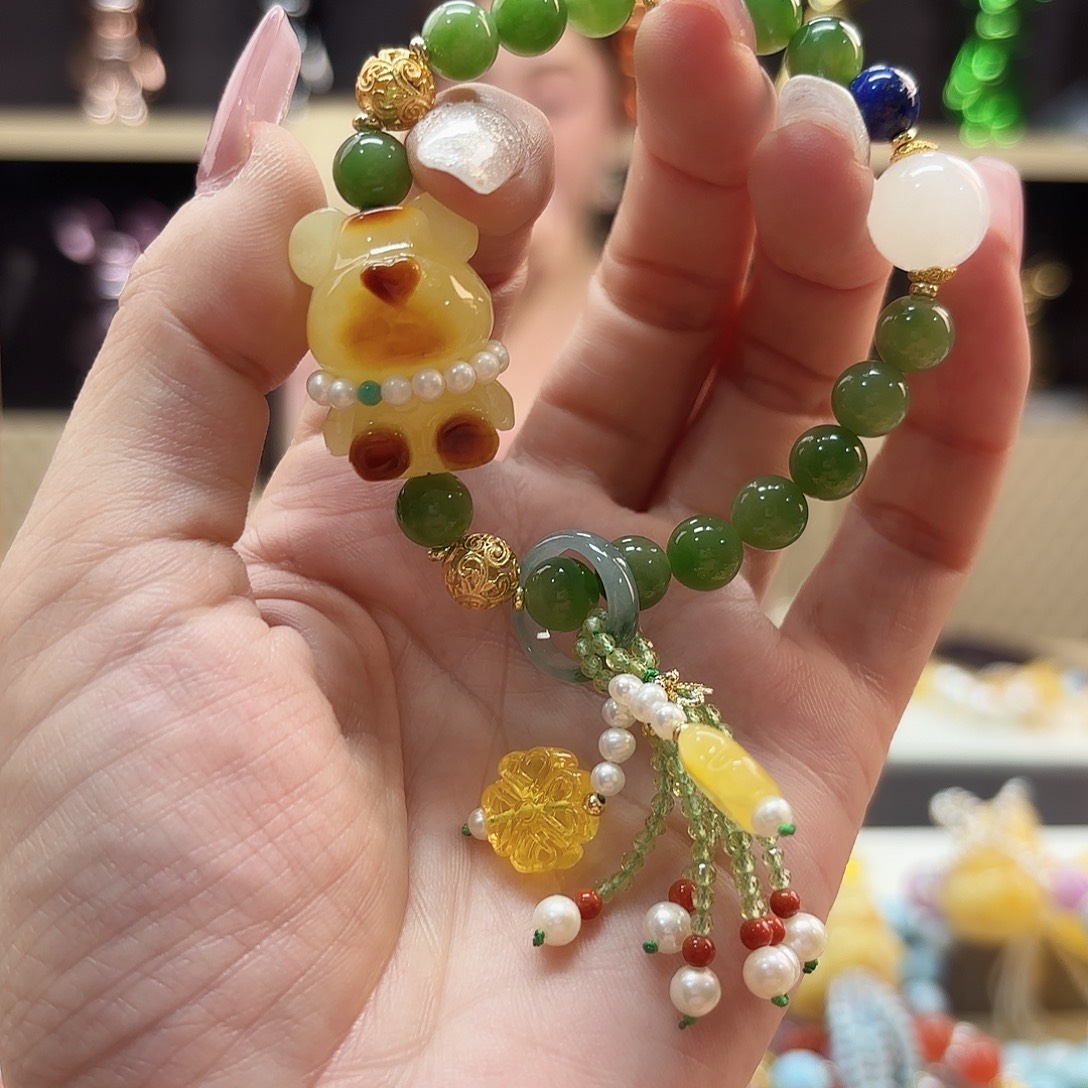 琥珀未镶嵌手链琥珀