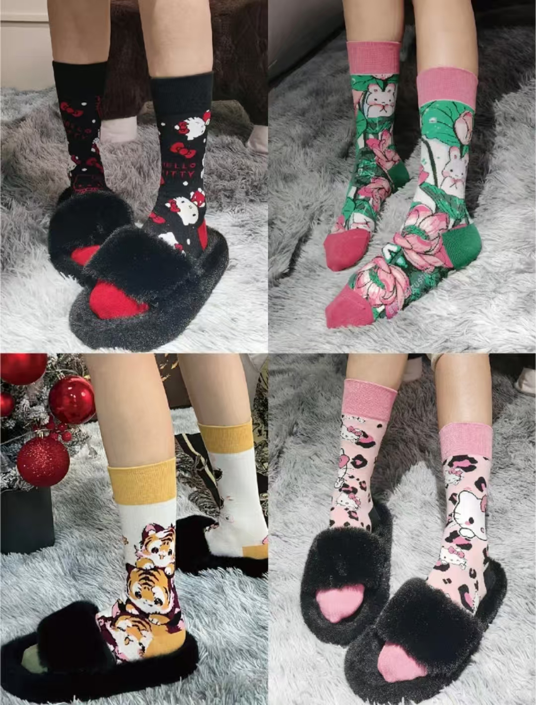 【斑布熊101-200】ins彩袜秋冬中筒潮袜长袜