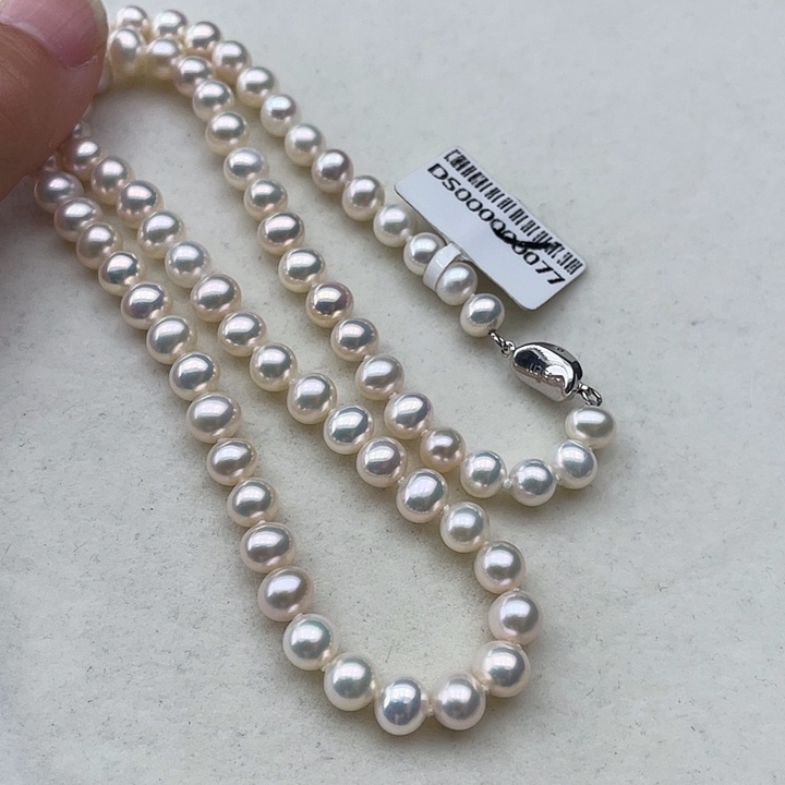 淡水珍珠银S925镶嵌颈饰卡6➕高品极光澳绿➕金属光