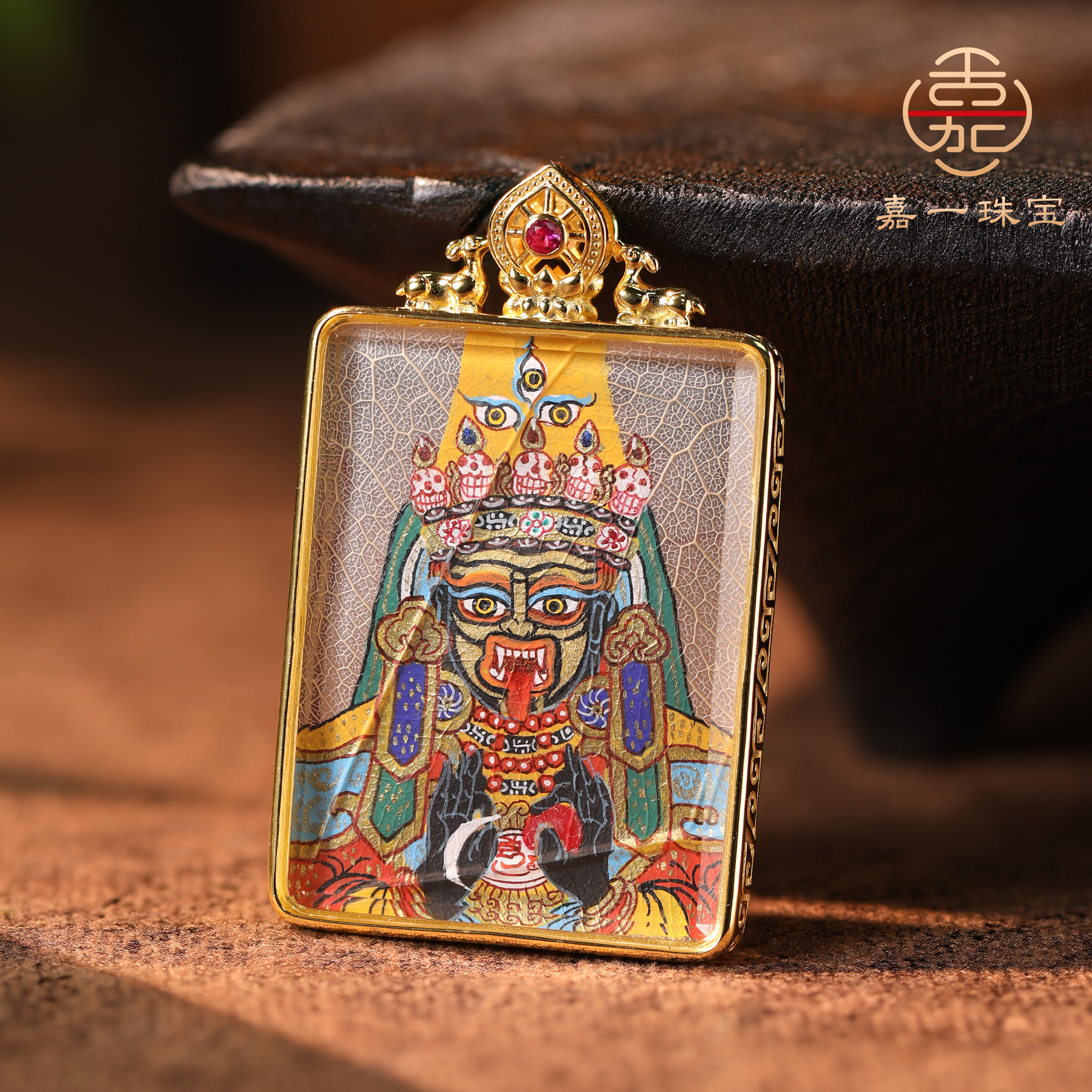 【嘉一珠宝】金脉栴檀扎基相·菩提叶卡卡吊坠