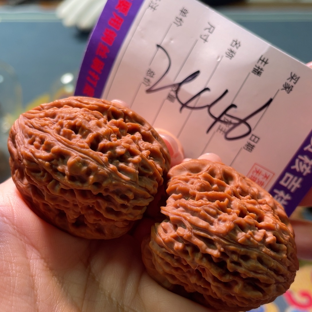 逐***尔把件核桃37左右高炮天残小凹底涿鹿南将石