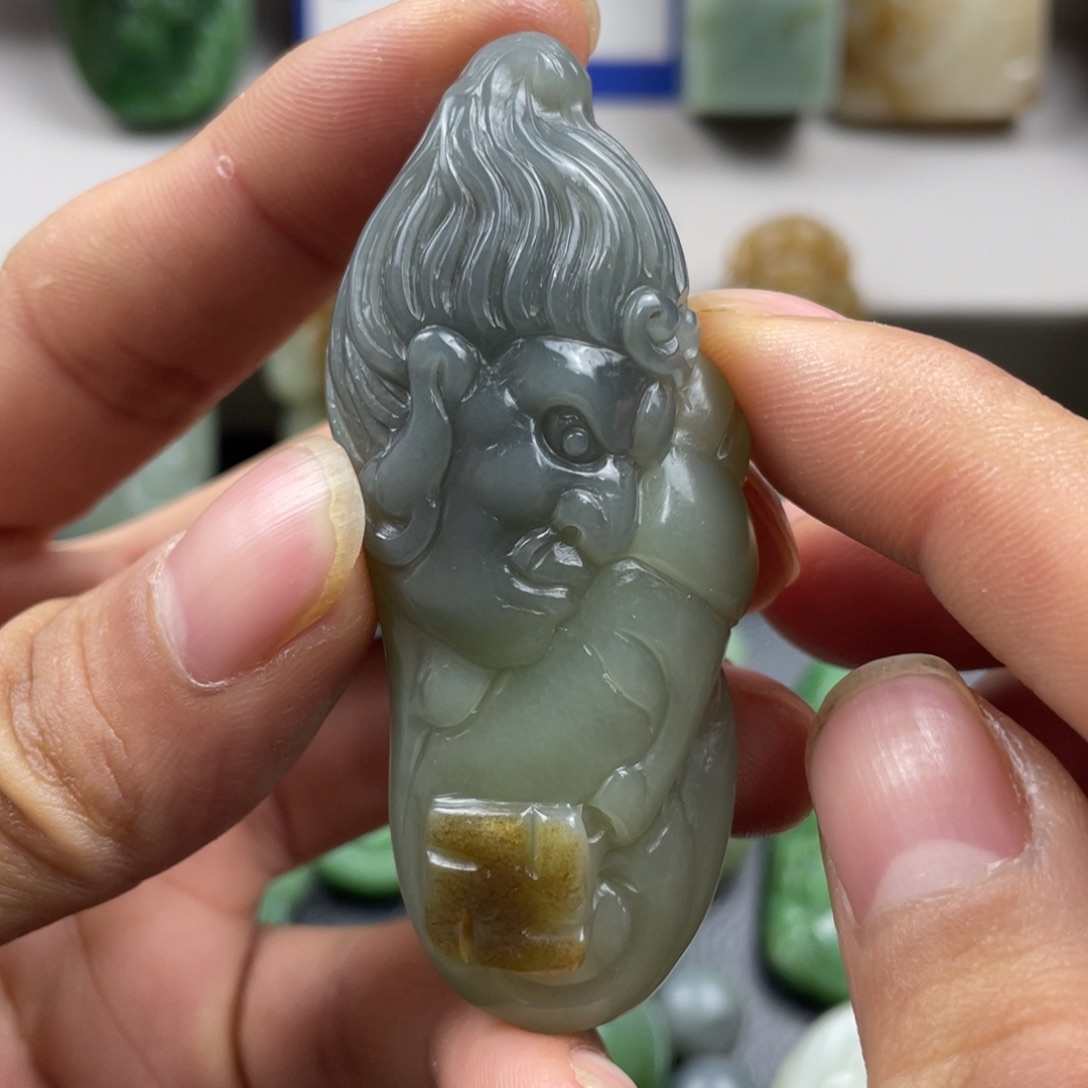 和田玉未镶嵌挂件