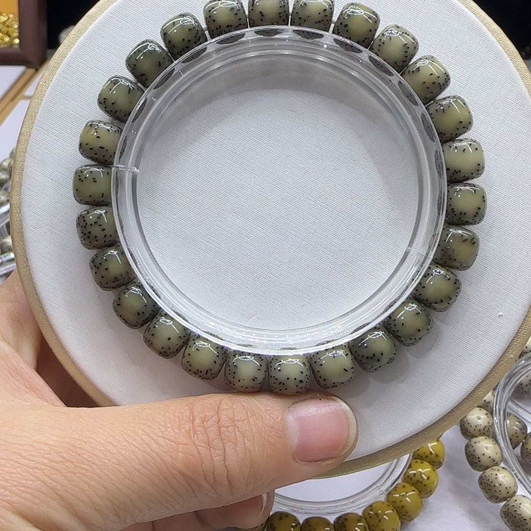 星月菩提手串星月菩提绿幽灵9×8