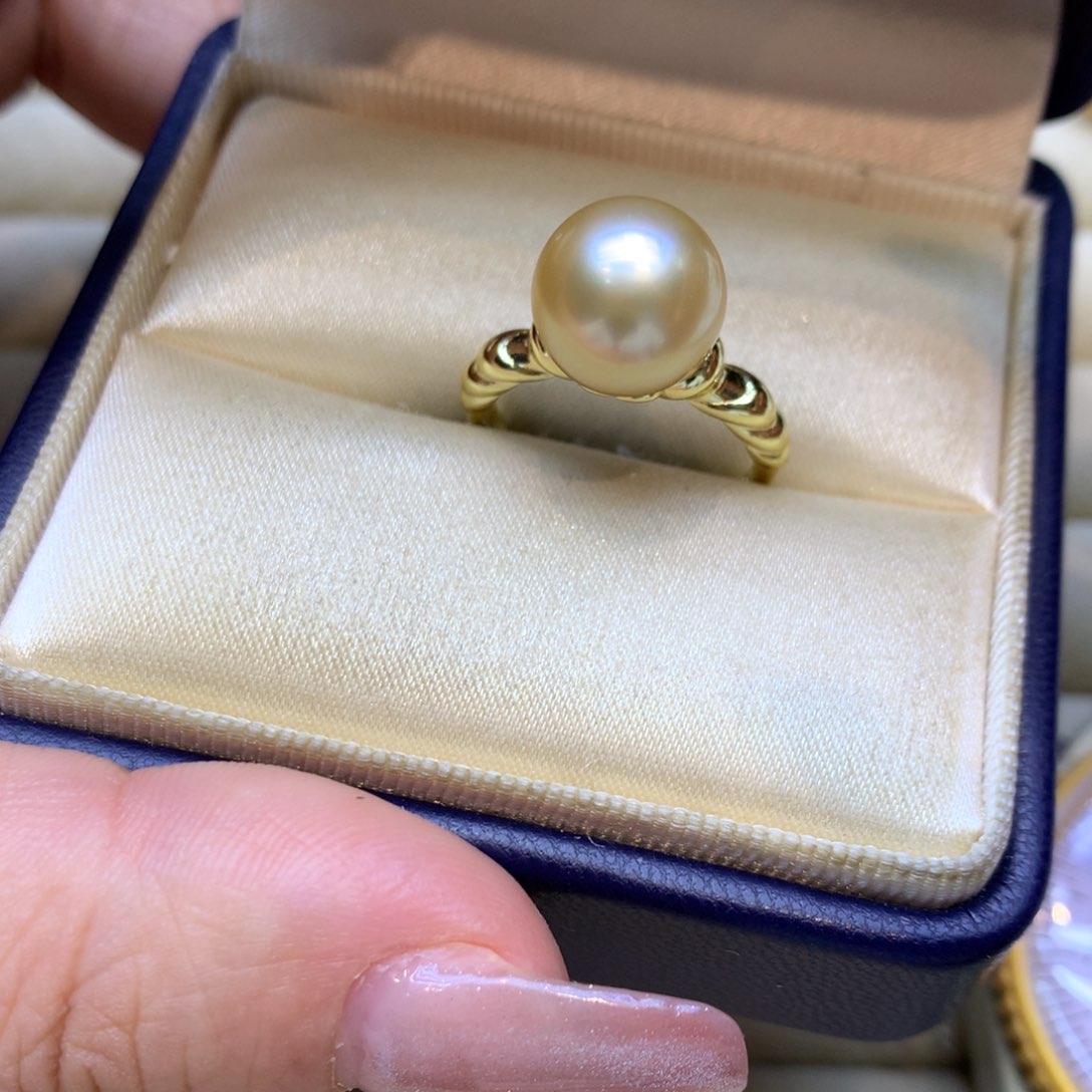 银S925镶嵌戒指海水珍珠