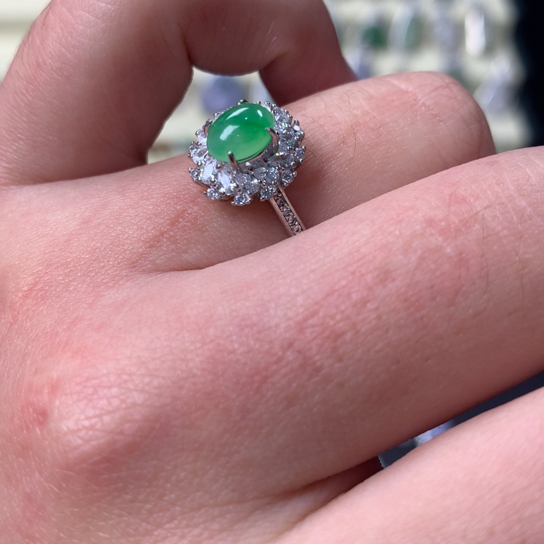 翡翠银S925镶嵌挂件