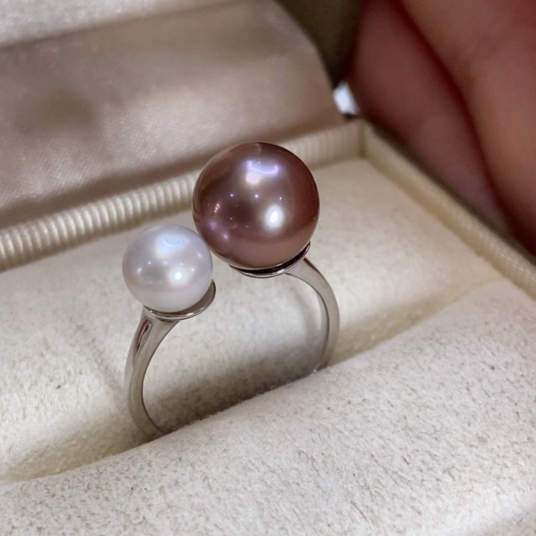 淡水珍珠戒指银S925镶嵌