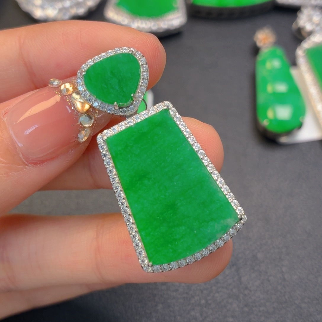 翡翠银S925镶嵌颈饰