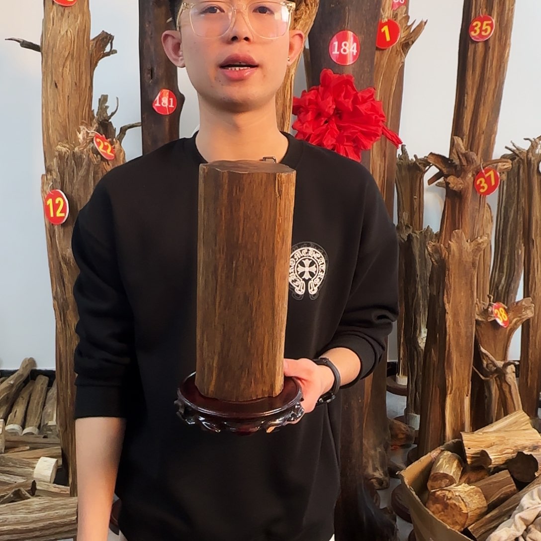 沉香摆件天然沉香原木摆件➕底座