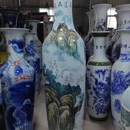 瓶手绘源远流长2米一对