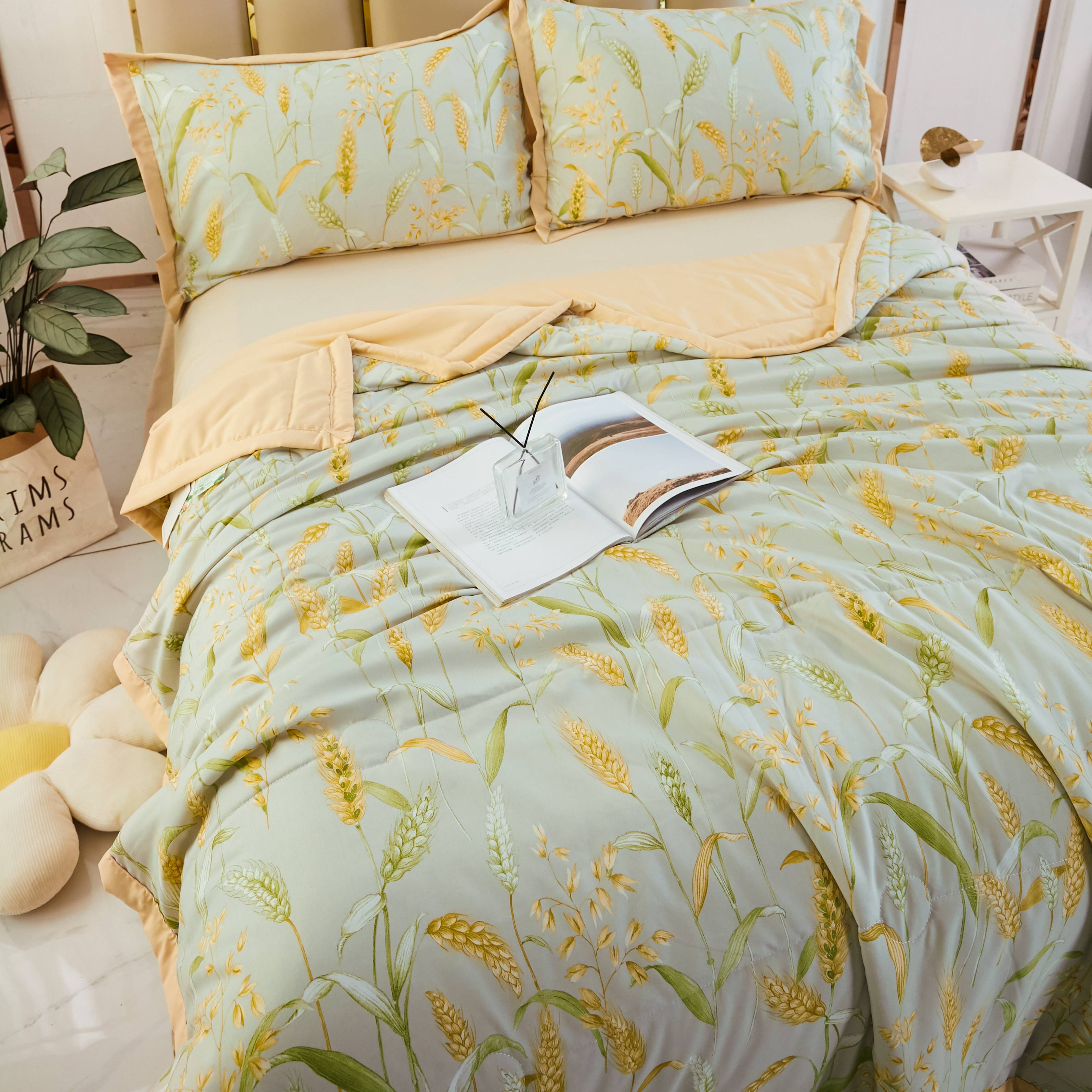 【主播补贴】轻奢风凉感凉爽被机洗空调被宿舍纤维丝滑单人被 麦香