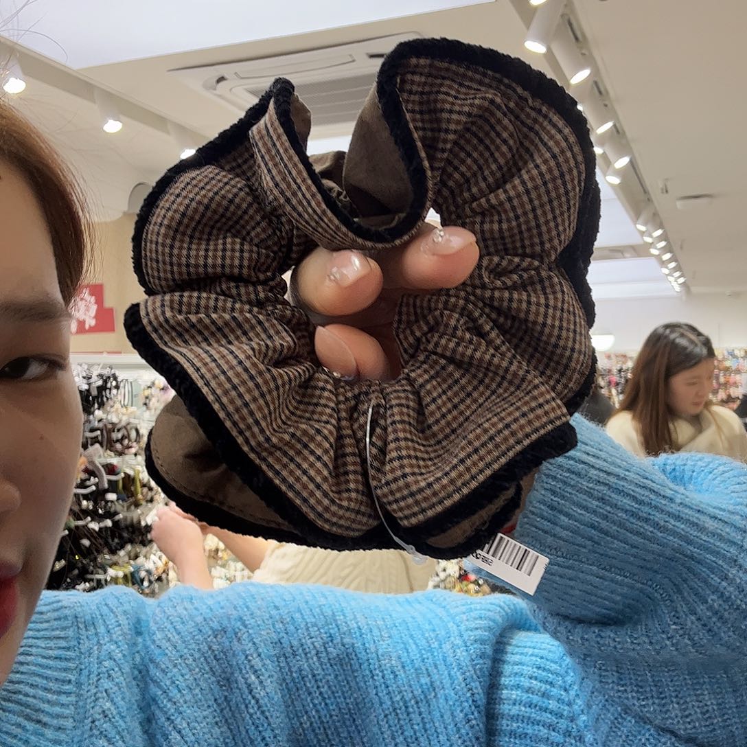 布艺铁合金格子发圈