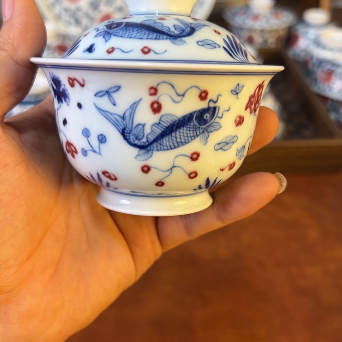 摆件景德镇茶器原矿釉里红