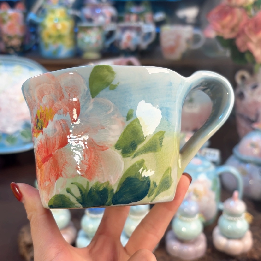 景德镇手绘高温釉下彩陶瓷茶具