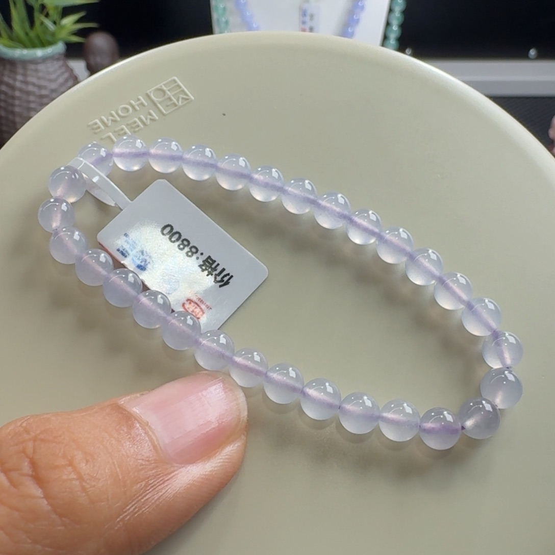 未镶嵌手链翡翠冰玻紫钢卡6行家高货料子！