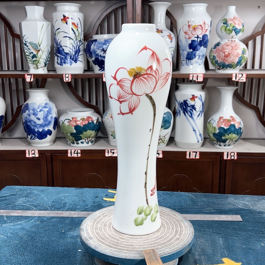摆件景德镇陶瓷美荷花
