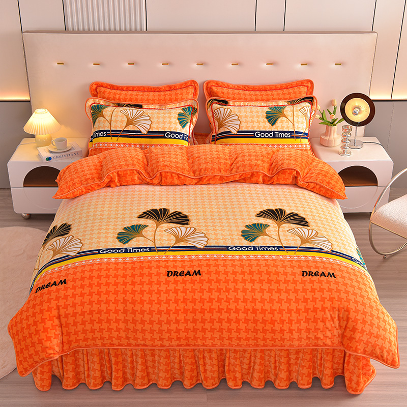 新款加厚牛奶绒床单四件套秋冬加绒被套被罩保暖三件套床上用品 