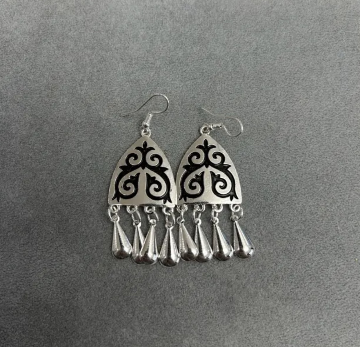 合金无非金属耳饰 新款民族风几何形耳环