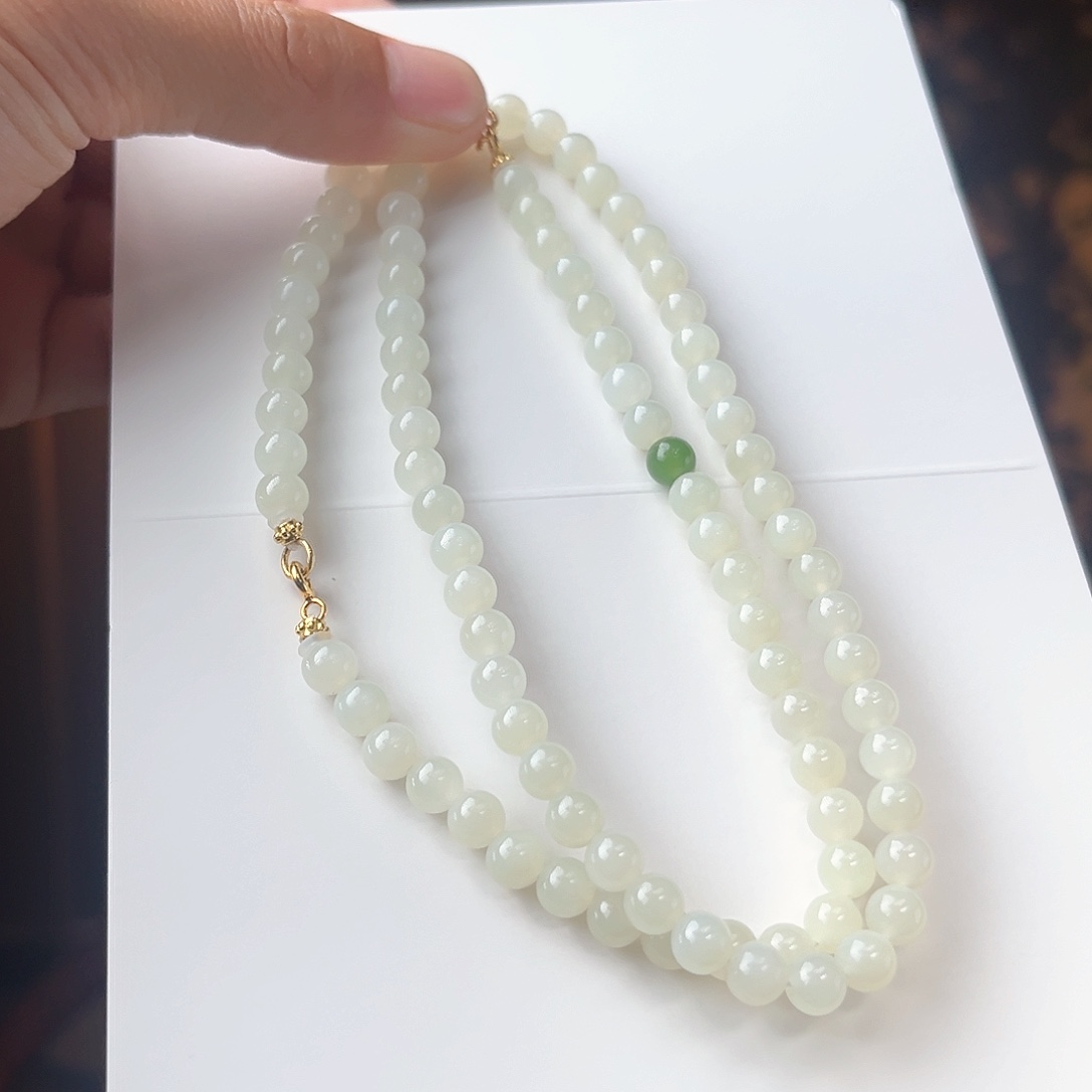 和田玉项链未镶嵌且末天泰料白玉设计款