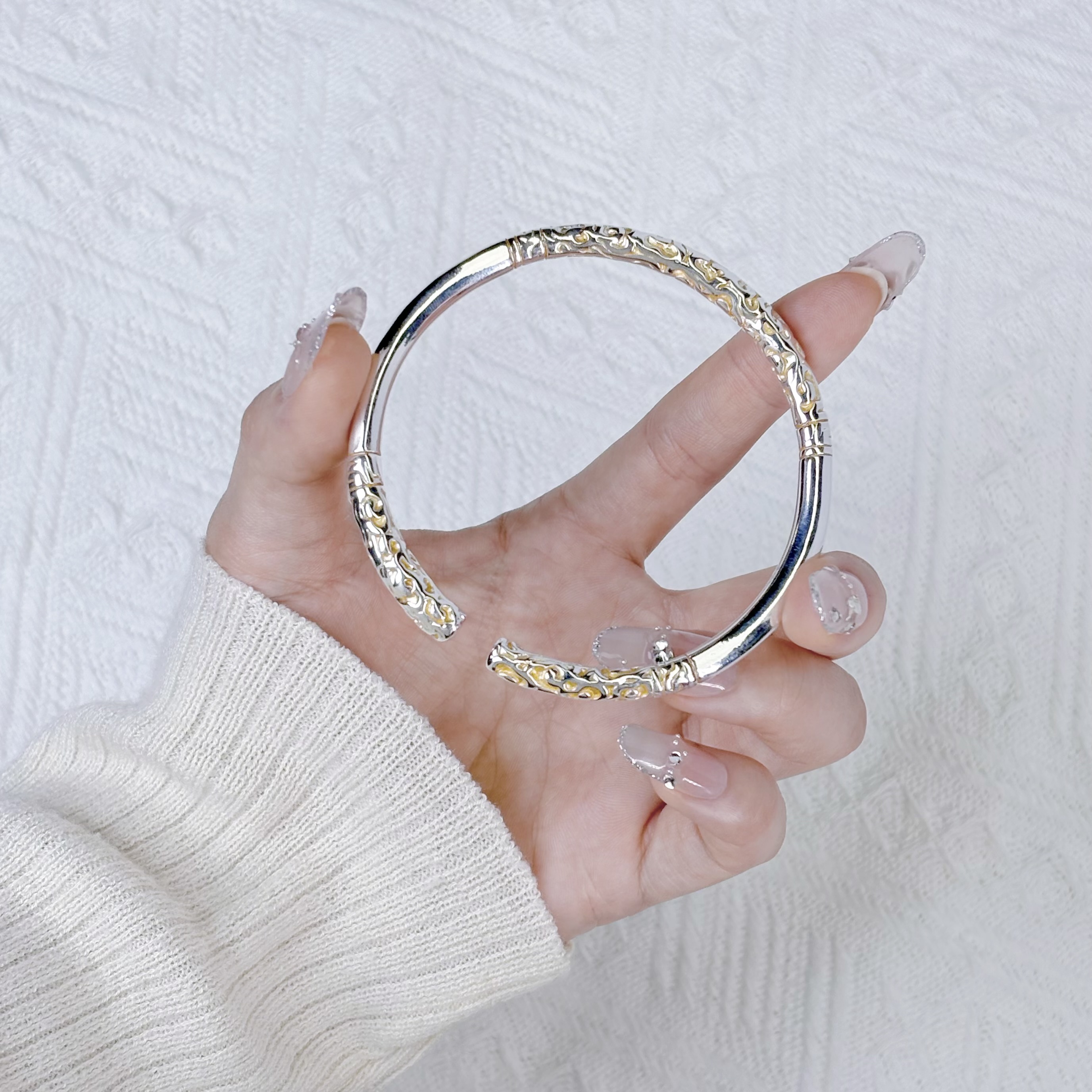 999金桂民族风白色气质个性首饰