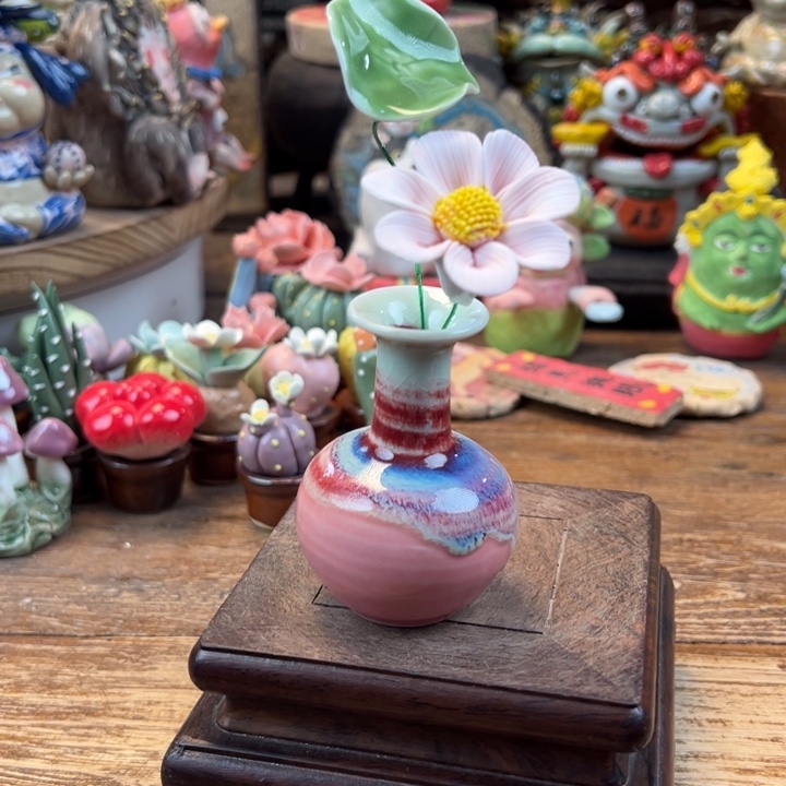 陶摆件小镇青花每日有新品