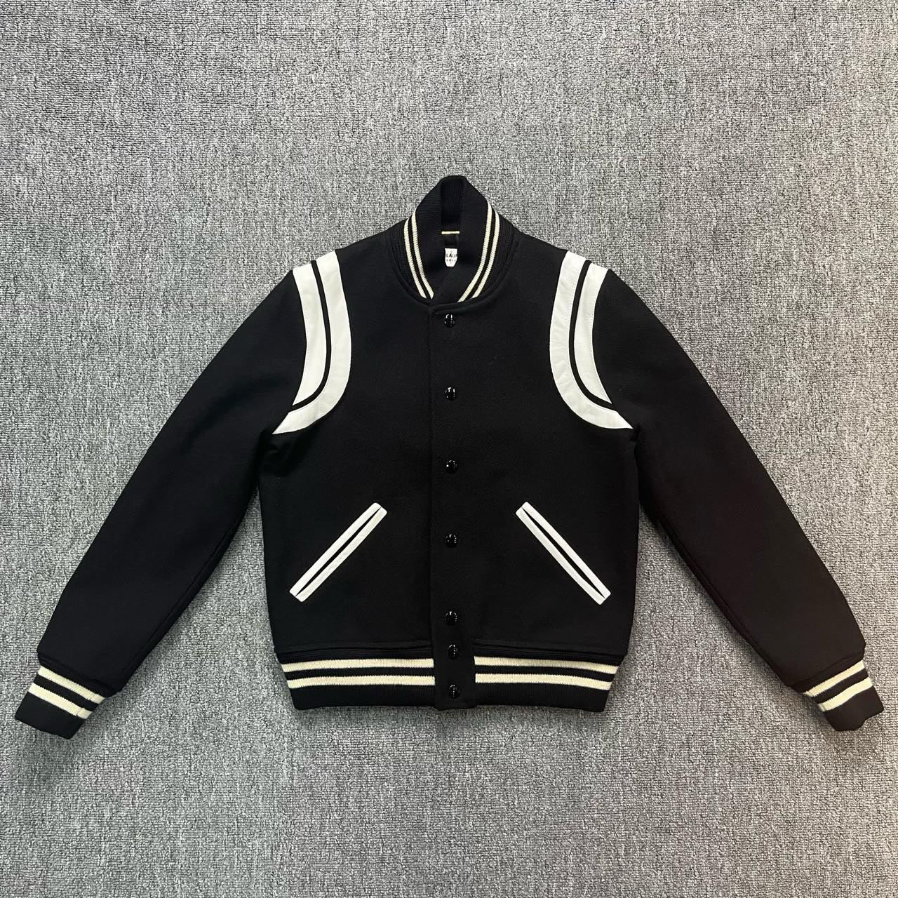 99新 YSL/圣罗兰 拼皮经典棒球服/38码/99新/12059