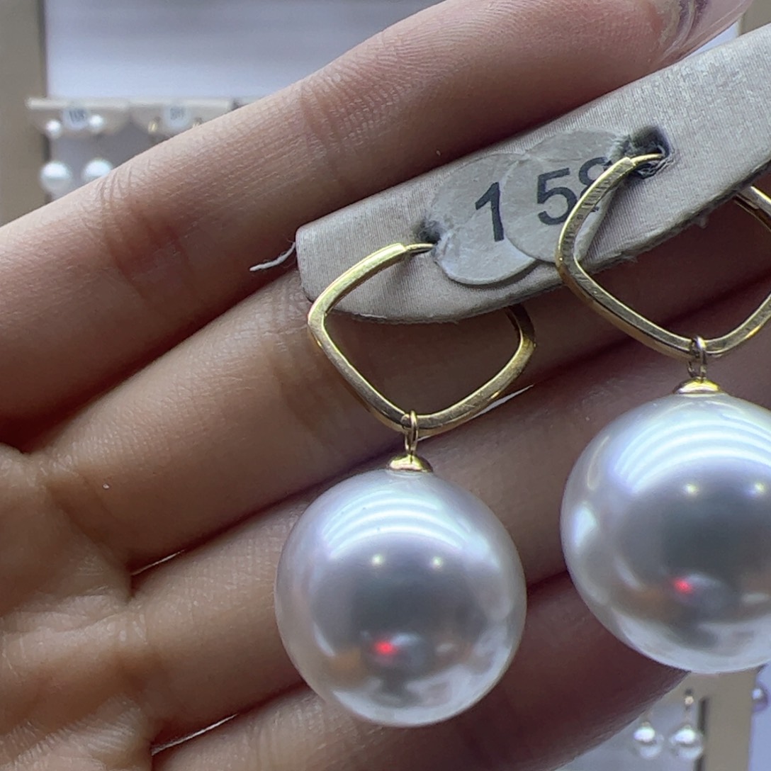 淡水珍珠耳饰18K金镶嵌