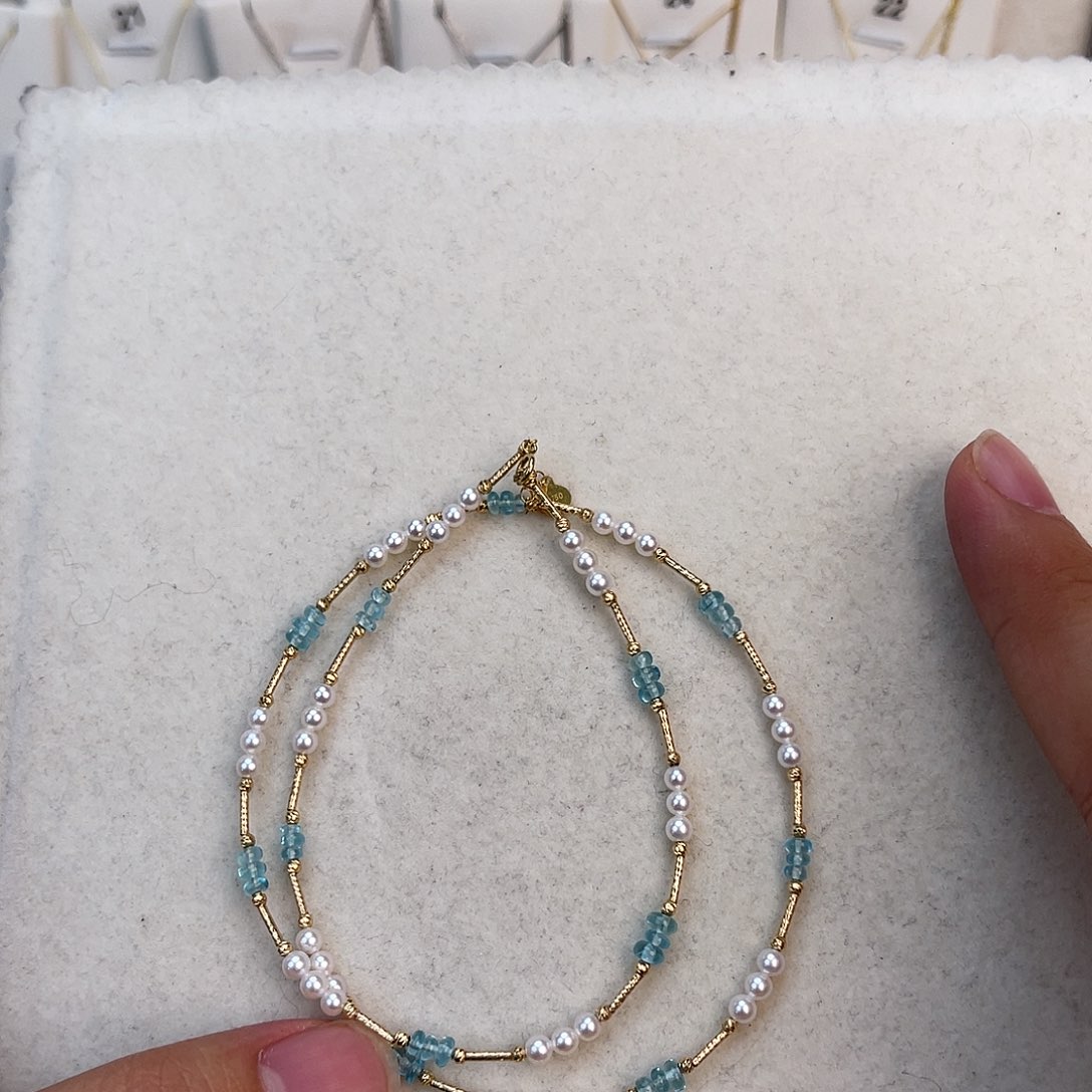 淡水珍珠18K金镶嵌颈饰