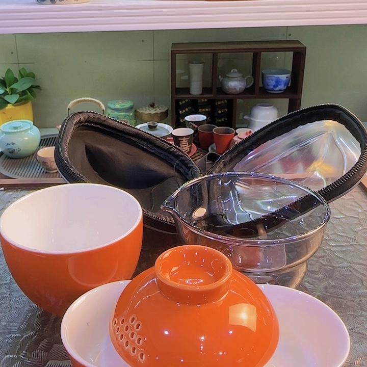 青花瓷器茶具套装旅行茶具茶叶罐